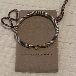 SOLD David Yurman Cable Buckle Bracelet with 14K Gold in Silver 5mm